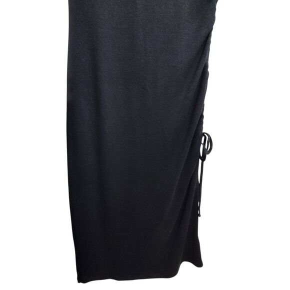 Joe Fresh Black Side Cinch Midi Dress Size Small - Picture 4 of 10